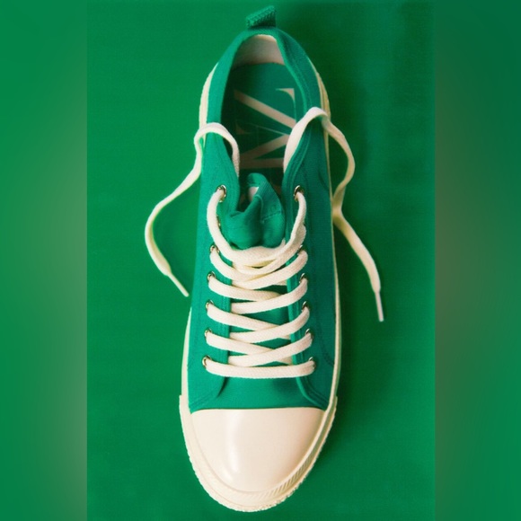 Zara Canvas Athletic Sneakers - Green - Picture 3 of 6